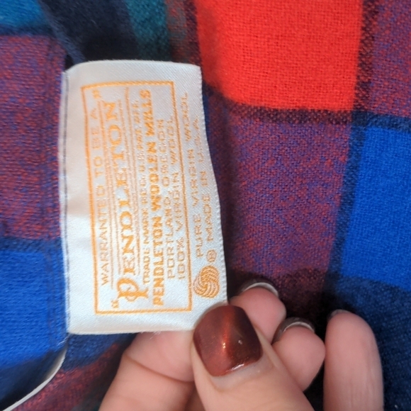 VINTAGE Pendleton Virgin Wool Checkered Plaid Midi Skirt - Picture 5 of 8